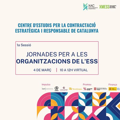 📣 Vols optar a la contractació pública? Ets una entitat de l'economia social i solidària? 

👉Vine a al sessió per entitats de l'ESS que es volen presentar a ofertes de contractació estratègica i responsable

📅Dimarts 4 de març 
⏰10 a 12 h
💻Sessió online i gratuïta

✍️ Inscriu-te per rebre l'enllaç: https://serveis.acapa.cat/program/jornades-sobre-contractacio-estrategica-i-responsable