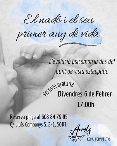 📅El proper divendres 6 de febrer tornem a tenir xerrada gratuïta a Arrels, a Sort.
Si estàs embarassada o transitant el primer any com a mare/pare t'invitem a venir per aprendre una mica més d'aquest màgic procés de vida. 
❕Per assistir cal reservar, ja que les places són limitades. 
📞Per qualsevol dubte escriviu al 608 84 79 95.