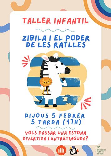 🦓 Vols passar una estona divertida i entretinguda? Vine al taller infantil amb els personatges de la pel·lícula "Zibila i el poder de les ratlles", el pròxim títol del #Cinexic Òmnium Pallars
📅 Aquest dijous, 5 de febrer, a les 5 de la tarda (17h), a l'àrea infantil de la Biblioteca Pública de Sort 
ℹ️+info https://bibliosort.cat/esdev.../taller-zibila-poder-ratlles/
