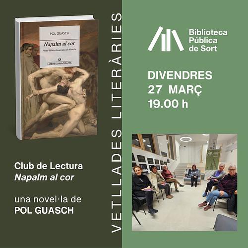 📖 Tornen les #VetlladesLiteràries! El club de lectura de la Biblioteca es trobarà el divendres 27 de març, a les 7 de la tarda (19h), per comentar "Napalm al cor", el debut en la novel·la de l'escriptor i poeta Pol Guasch

✍🏻 "Napalm al cor", Premi Anagrama de Novel·la i escollida per The New Yorker com un dels millors llibres de l'any, va ser el debut en la novel·la de l'escriptor i poeta Pol Guasch, també autor de les novel·les "Ofert a les mans, el paradís crema" i "Relíquia" i el poemari "La part del foc", tots ells disponibles a la Biblioteca Pública de Sort, i és una al·legoria escrita amb precisió i bellesa de les opressions que determinen moltes vides, però també de la fina línia que separa la víctima del botxí.

📚 Ja teniu disponible a la biblioteca el vostre exemplar en préstec o bé el podeu descarregar a la plataforma #BiblioDigital

ℹ️ Més informació a https://bibliosort.cat/esdeveniments/vetllades-literaries-napalm/