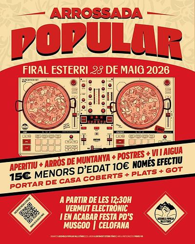 Inscripció prèvia abans del dijous 21 de maig en el següent enllaç: https://assembleavallsdaneu.cat/arrossada