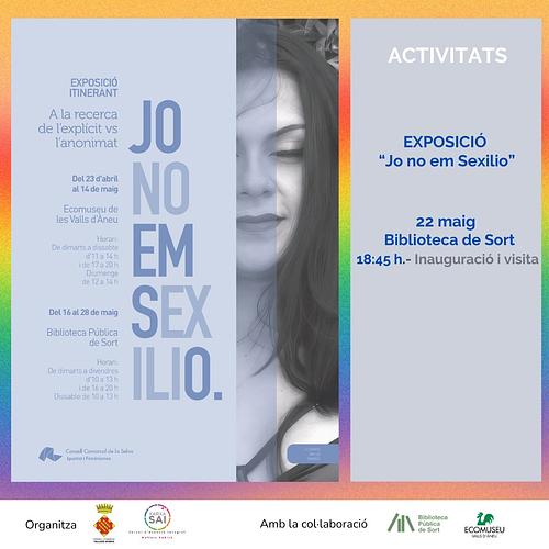 🏳️‍🌈 El sexili és una realitat pel col·lectiu LGTBI+ però hi ha persones que hi lluiten i reivindiquen la seva llibertat de viure la seva orientació sexual o identatitat de gènere i d'estimar en entorns rurals 🏳️‍⚧️

✊🏻 Et convidem a conèixer-les a l'expo "Jo no em sexilio: a la recerca de l'explícit vs l'anonimat", fins el 28 de maig en l'horari habitual d'obertura a l'àrea polivalent de la biblioteca

📆 Inauguració i visita guiada el divendres 22 de maig a 3/4 de 7 de la tarda (18.45h), just abans de la xerrada "De veritat els nois adolescents són més masclistes que abans?"

ℹ️ més informació https://bibliosort.cat/esdeveniments/exposicio-sexili/
